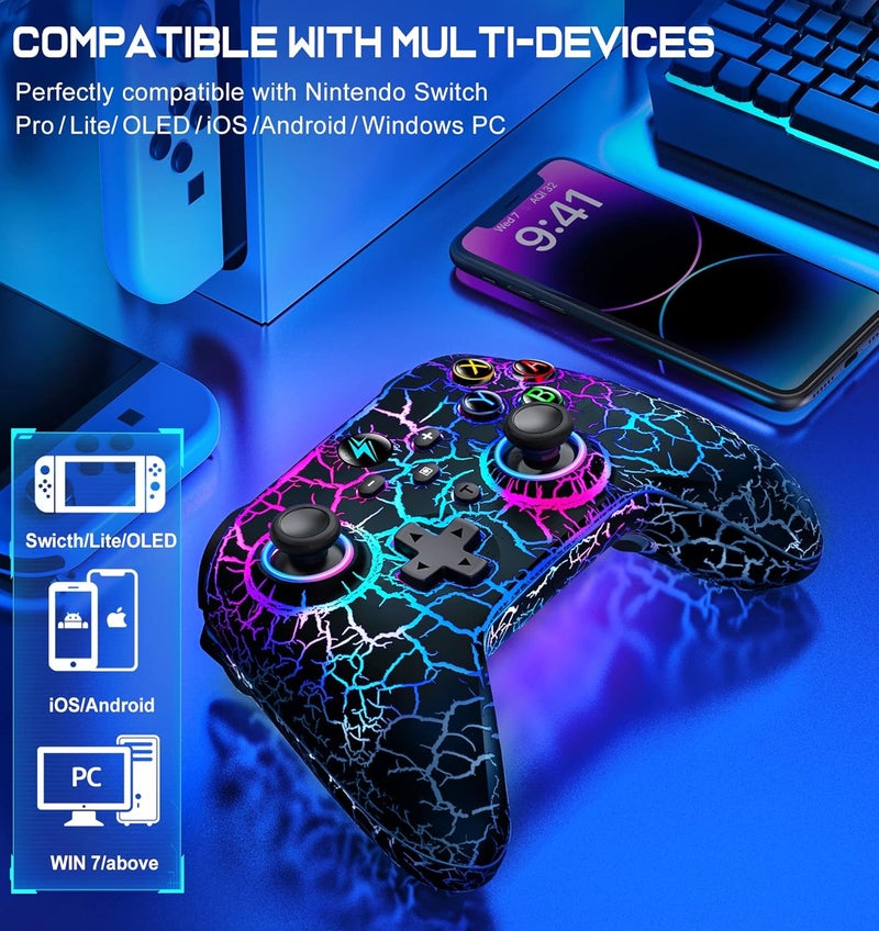 Svetaecho Upgraded Wireless Switch 2 Pro Controller for Nintendo Switch/Switch2/Lite/OLED-LED Wired Windows PC Game Joysticks-Wireless PC IOS Android Remote with Programmable Nintendo Switch Accessories - Image 3